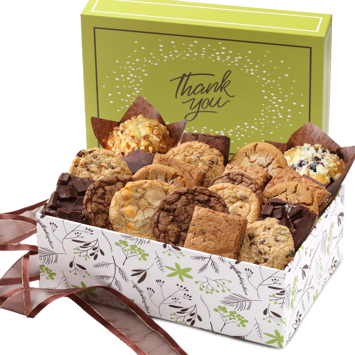 Broadway Basketeers Cookies Gift Baskets for Delivery Fresh Baked Gourmet Cookies and Brownies, Individually Wrapped Edible Care Package for Mom, Grandpa, Families, Holiday Gifts, Christmas, Coworkers