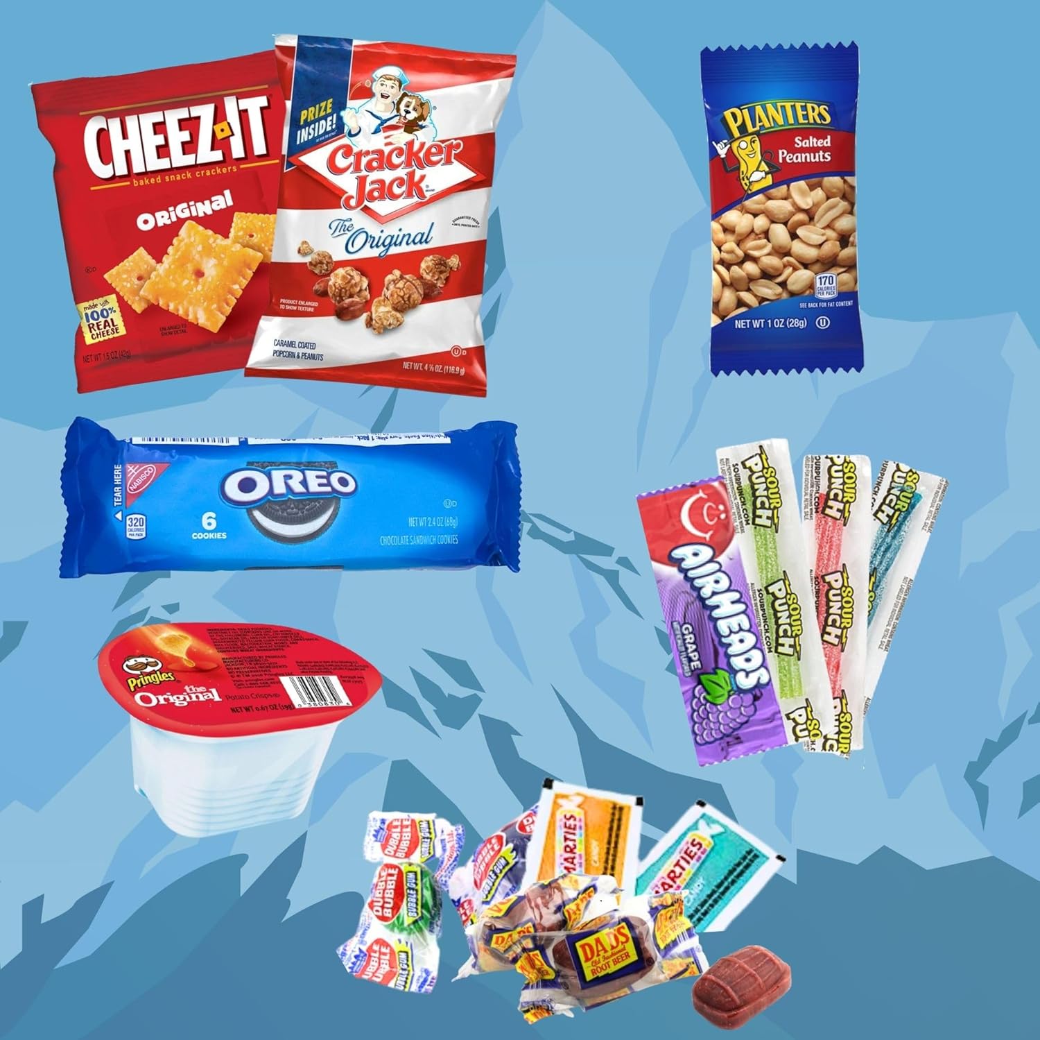 Snack Mountain Care Package Variety Christmas Snack Gift Box Back to School Gift Basket Snack Food Gifts for Office Teens Ultimate Treat Box for Adults & Kids Variety Pack Candy Gift Basket Movie Night Bundle Set College Guys Girls