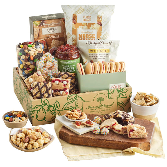 Harry & David Deluxe Sweet And Salty Gift Box, Gourmet Snacks, Gift Basket, Sweet And Salty Mix