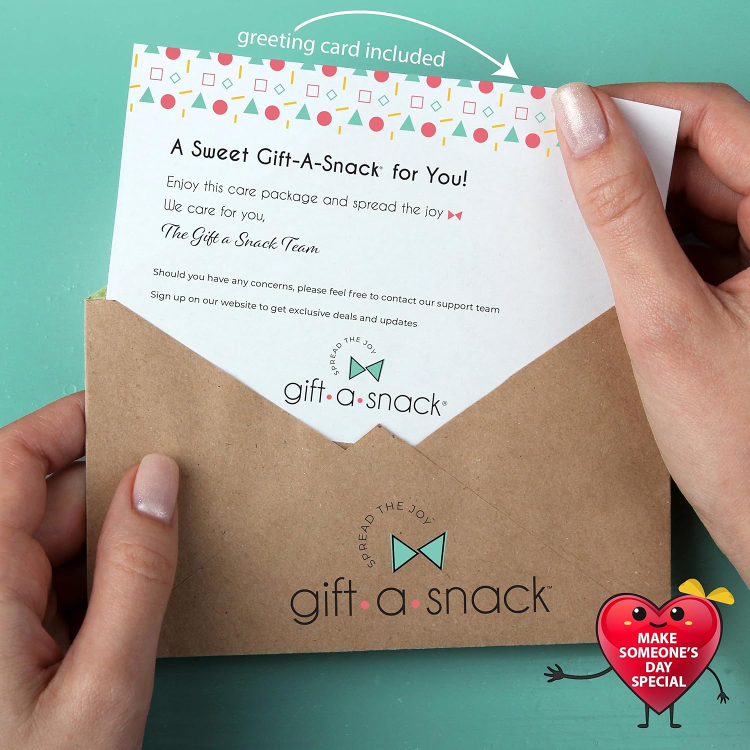 Gift A Snack - Holiday Christmas Snack Box Care Package Variety Pack + Greeting Card (150 Count) Xmas Stocking Stuffers Birthday Sweet Treats Gift Basket, Candies Chips Crackers Bars Corporate Gifts