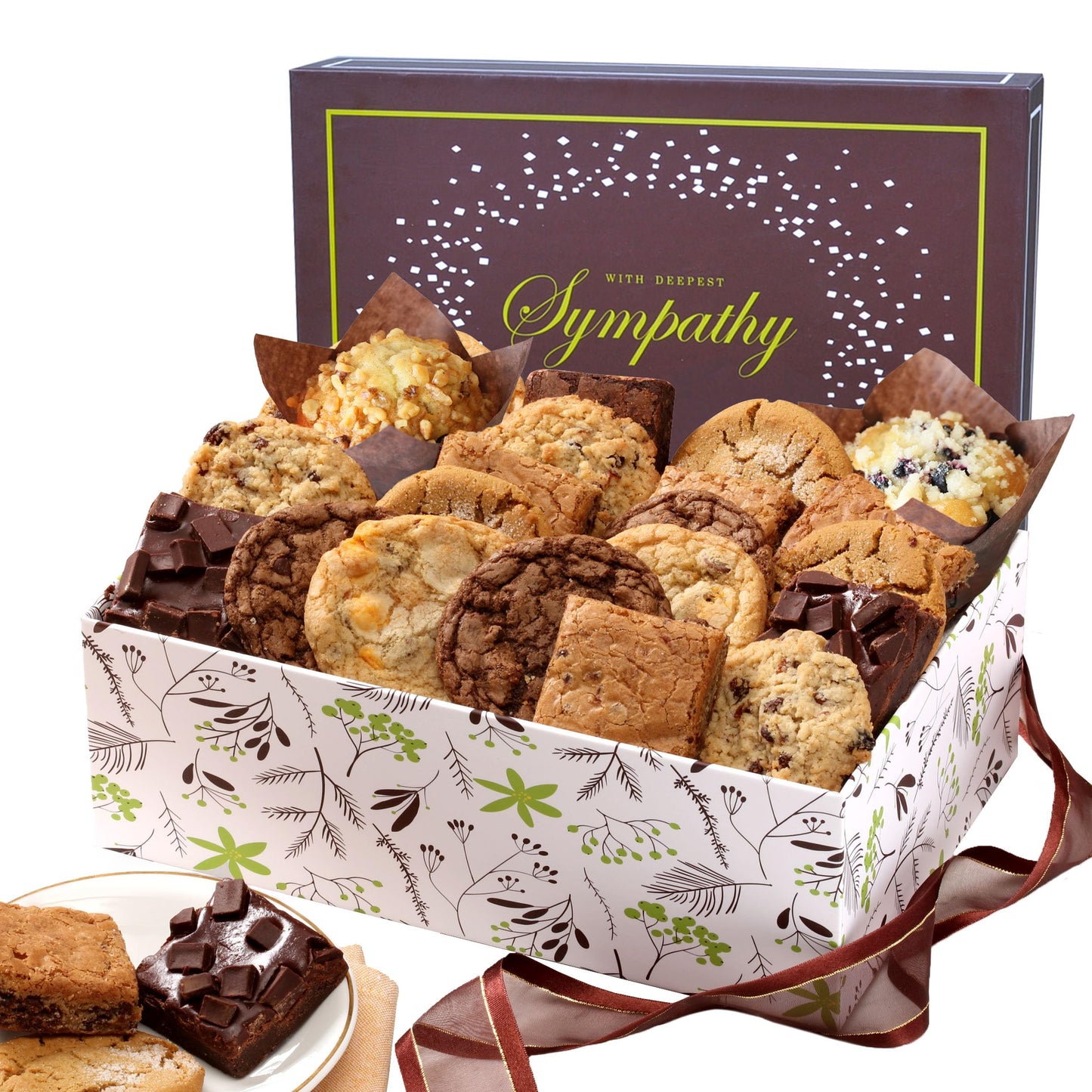 Broadway Basketeers Cookies Gift Baskets for Delivery Fresh Baked Gourmet Cookies and Brownies, Individually Wrapped Edible Care Package for Mom, Grandpa, Families, Holiday Gifts, Christmas, Coworkers