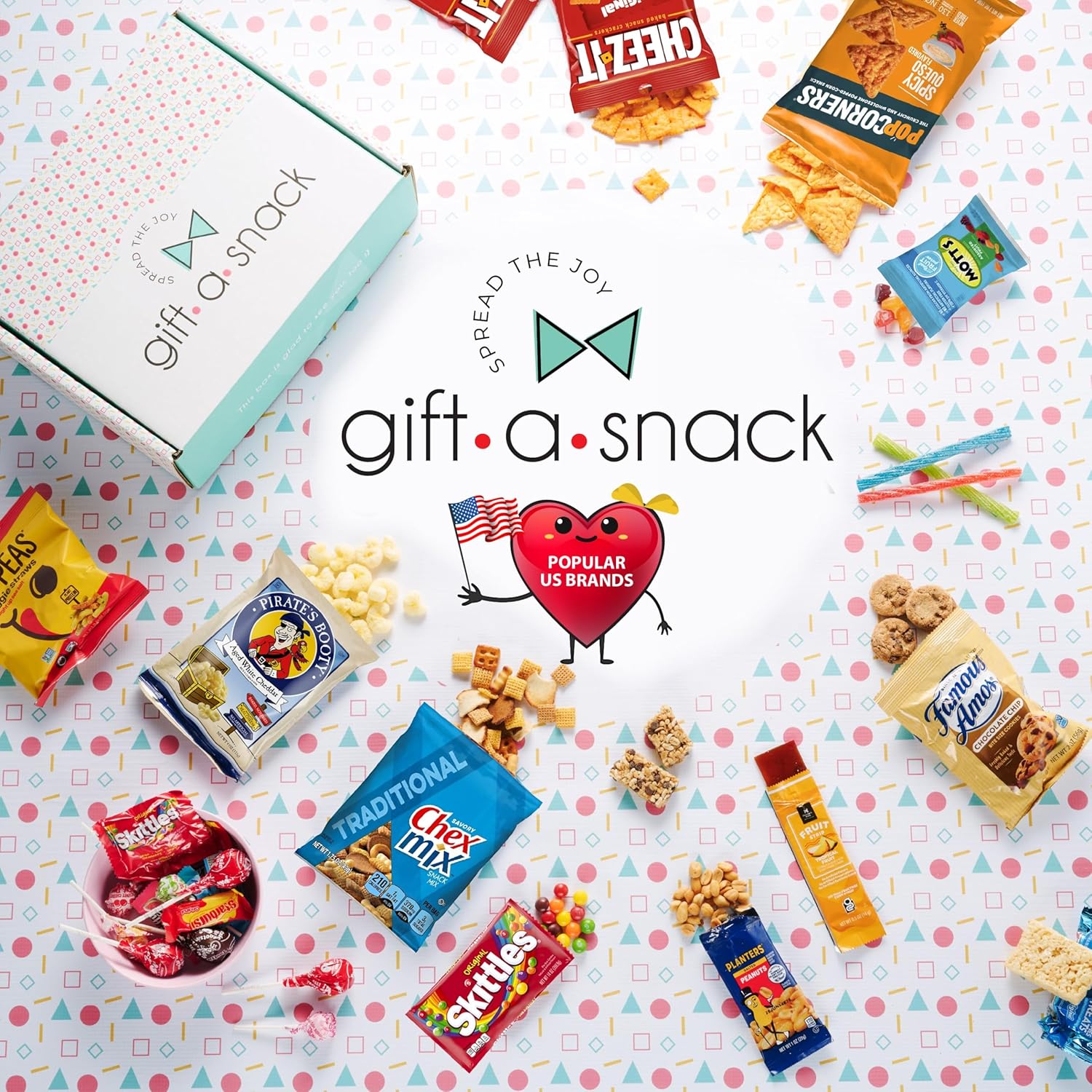 Gift A Snack - Holiday Christmas Snack Box Care Package Variety Pack + Greeting Card (150 Count) Xmas Stocking Stuffers Birthday Sweet Treats Gift Basket, Candies Chips Crackers Bars Corporate Gifts