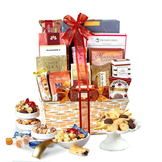 Broadway Basketeers Christmas Food Gift Basket Holiday Snack Gifts for Women, Men, Families, College – Delivery for Appreciation, Thank You, Congratulations, Corporate, Get Well Soon Care Package